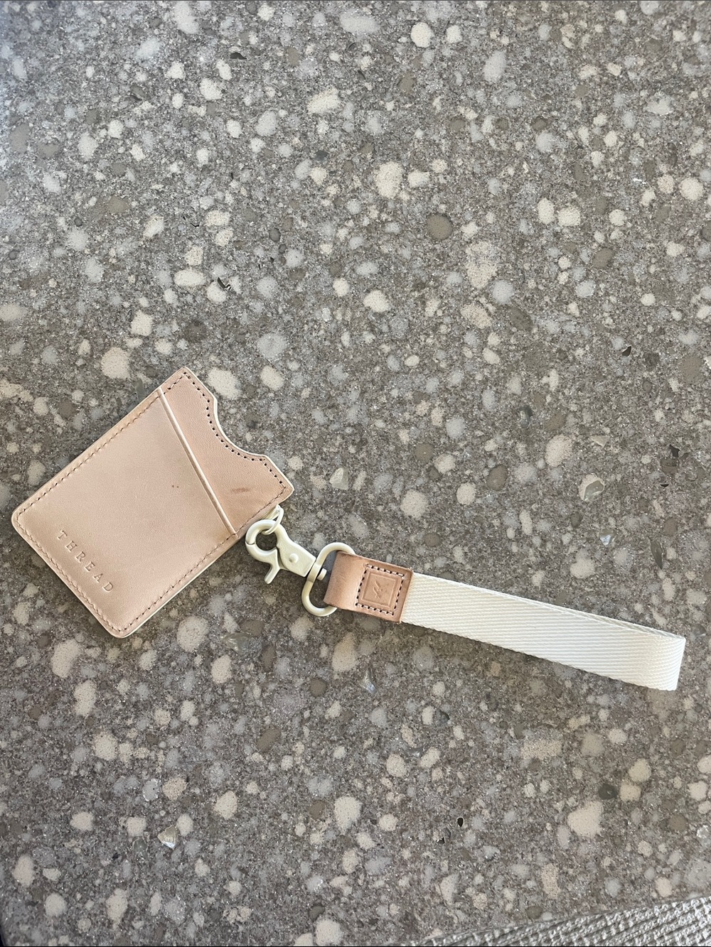 Thread wallet with wristlet.